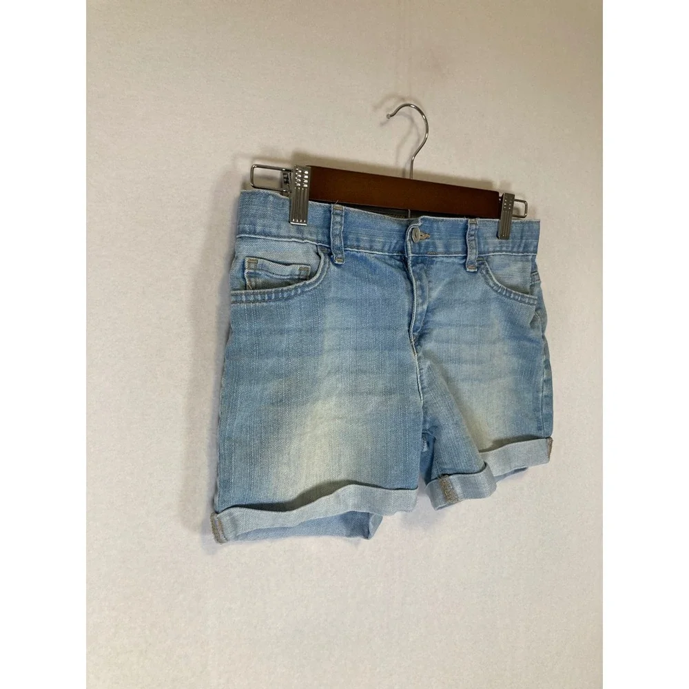Classic Summer The Childrens Place Girls 12 Blue Denim Shortie Cuffed‎ Shorts